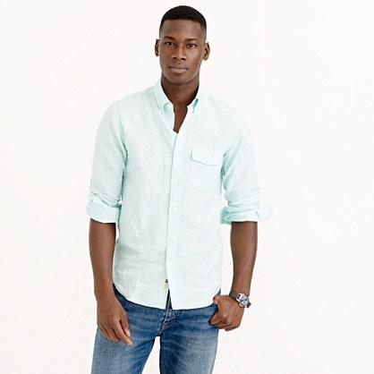 J.Crew Irish cotton-linen shirt in tropical pool stripe