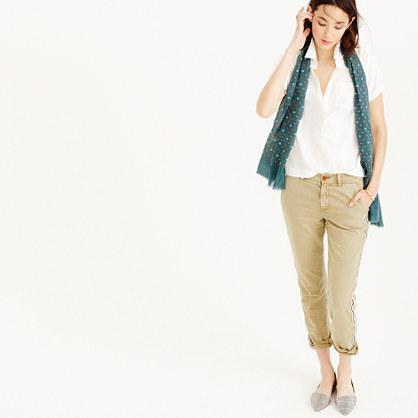 J.Crew Short-sleeve cropped white popover shirt