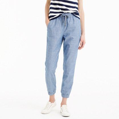 J.Crew Tall new seaside pant in chambray