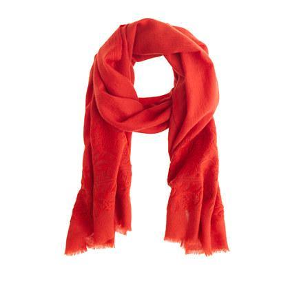 J.Crew Embroidered wool scarf