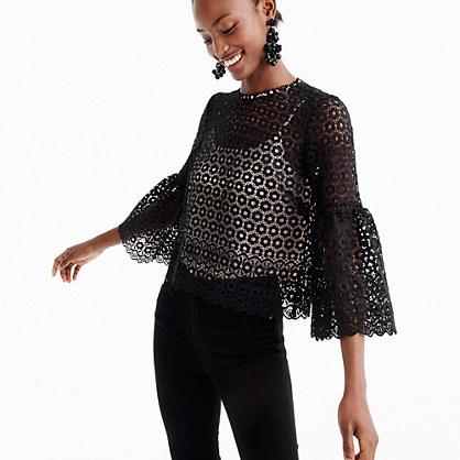 J.Crew Daisylace bell-sleeve top