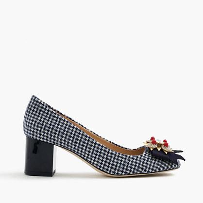 J.Crew Collection jeweled heels in houndstooth