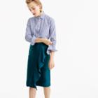 J.Crew Collection ruffle pencil skirt in double-faced satin