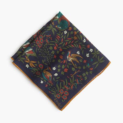 J.Crew Drake's® Italian wool-silk pocket square in birds of paradise print