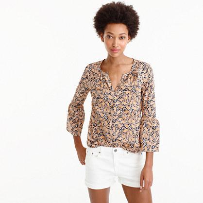 J.Crew Drake's® for J.Crew bell-sleeve top in giraffe print