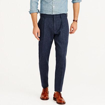 J.Crew Wallace & Barnes herringbone wool pleated tapered trouser