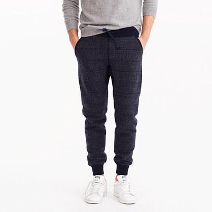 J.Crew Merino wool jogger pant in navy Fair Isle