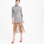 J.Crew Wool skirt with metallic fringe