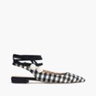 J.Crew Lily ankle-wrap flats in gingham
