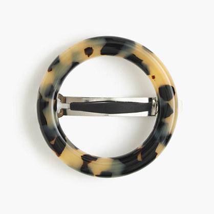 J.Crew Oval barrette in Italian tortoise