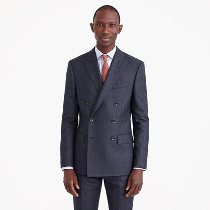 J.Crew Ludlow double-breasted suit jacket in Italian windowpane wool