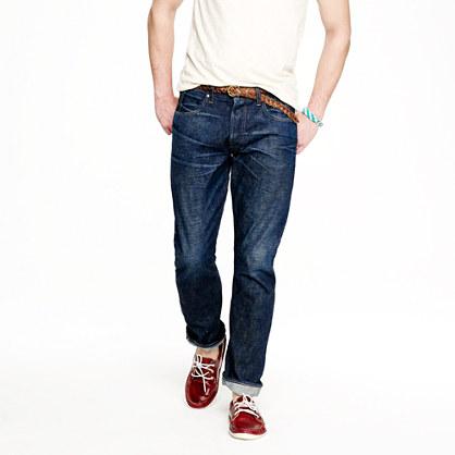 J.Crew Wallace & Barnes slim selvedge jean in dark wear wash