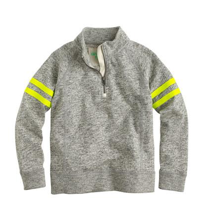 J.Crew Boys' heavyweight striped-sleeve half-zip sweatshirt