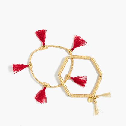 J.Crew Bead and tassel bracelet set