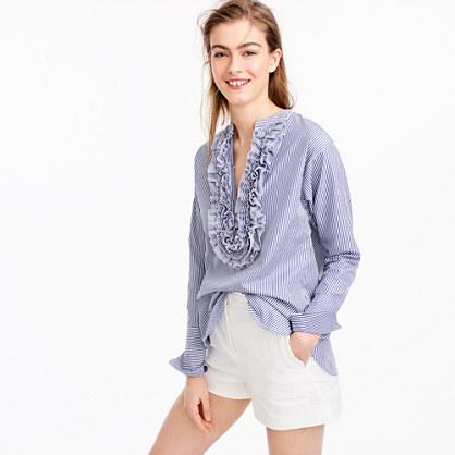 J.Crew Collection Thomas Mason® for J.Crew striped ruffled popover