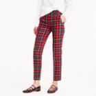 J.Crew Petite Cameron slim crop pant in tartan bi-stretch wool