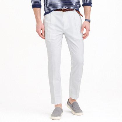 J.Crew Pleated trouser in white oxford cloth