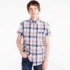 J.Crew Short-sleeve madras shirt in indigo plaid