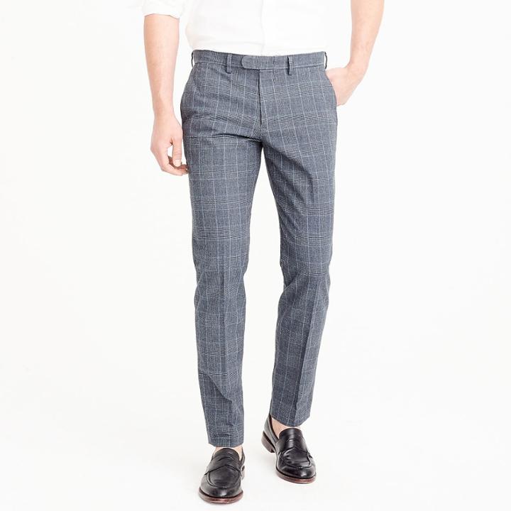 J.Crew Ludlow Slim-fit pant in glen plaid cotton