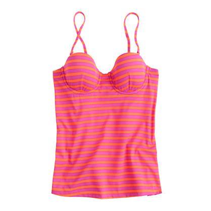 J.Crew D-cup sailor-stripe underwire swing top