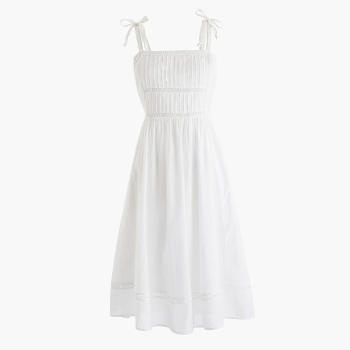 J.Crew Point Sur tie-shoulder dress in cotton voile