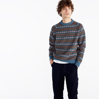 J.Crew Lambswool Fair Isle crewneck sweater in teal