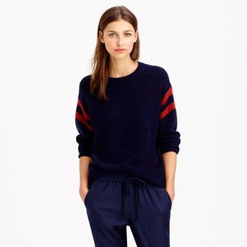 J.Crew Collection cashmere sweater in varsity stripe
