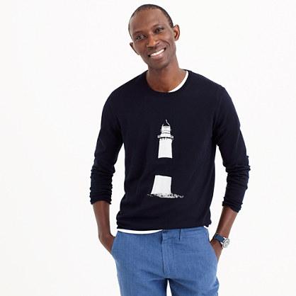 J.Crew Crewneck sweater with embroidered lighthouse