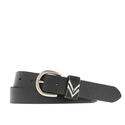 J.Crew Leather beaded belt