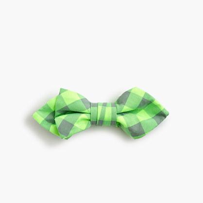 J.Crew Boys' cotton bow tie in neon gingham
