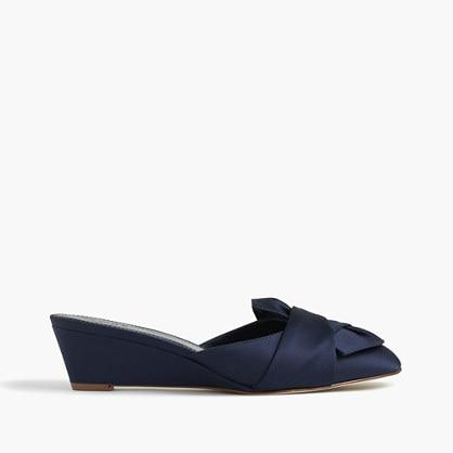 J.Crew Blanche satin mini-wedge mules (45mm)