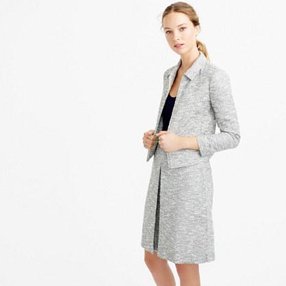 J.Crew Zip jacket in black-and-white tweed