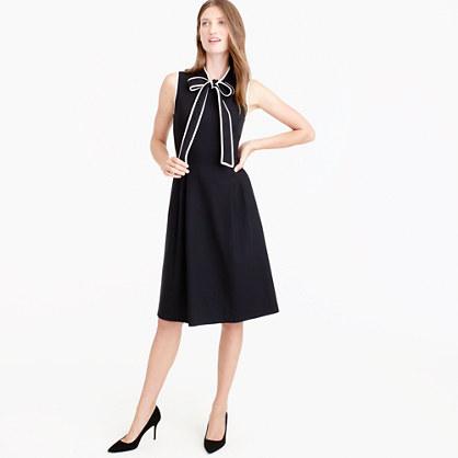 J.Crew Tall tie-neck dress in Italian wool crepe