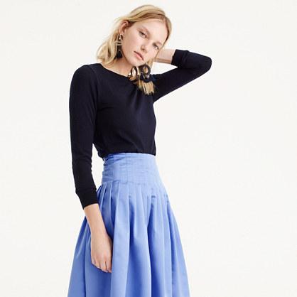 J.Crew Petite satin pleated midi skirt