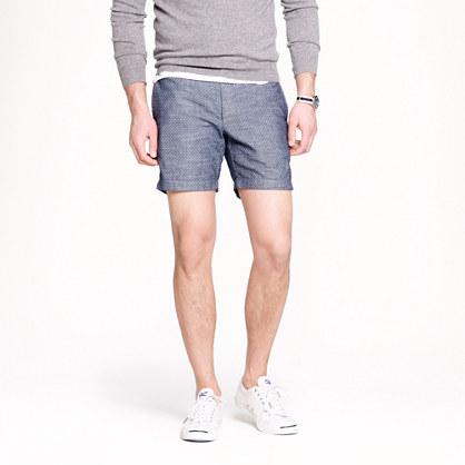 J.Crew 7 Stanton short in pindot chambray