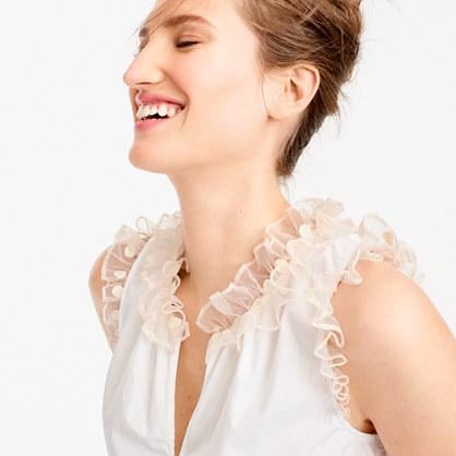 J.Crew Collection Thomas Mason® for J.Crew top with tulle trim