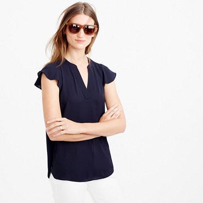 J.Crew Petite flutter-sleeve top