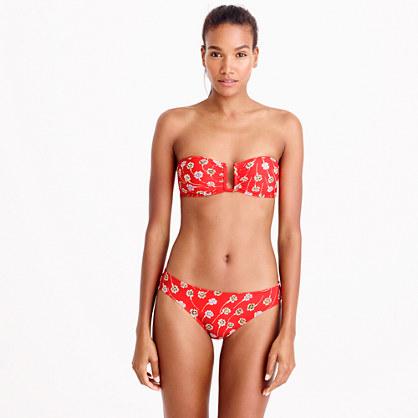 J.Crew U-front bandeau bikini top in falling floral print