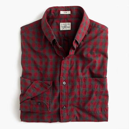 J.Crew Slim Secret Wash shirt in red gingham heather poplin
