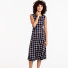 J.Crew A-line dress in silk-twill windowpane print