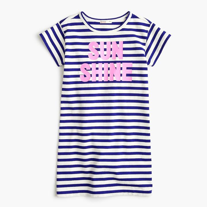 J.Crew Girls' sunshine T-shirt dress in stripes