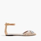 J.Crew Woven cork flats with ankle strap