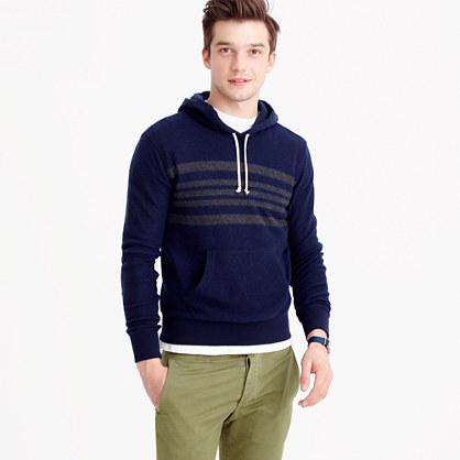 J.Crew Engineered-stripe brushed fleece hoodie