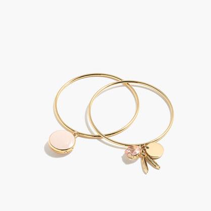 J.Crew Locket charm bracelets (set of two)