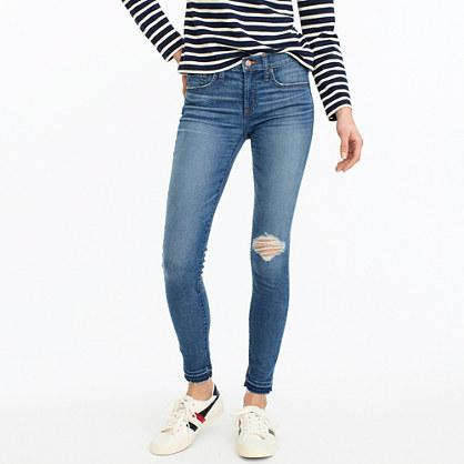 J.Crew 8 toothpick jean in Newcastle wash with let-down hem