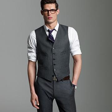 Suit vest in worsted wool