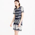 J.Crew Petite short-sleeve shift dress in ornate lace