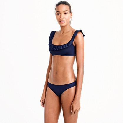 J.Crew Ruffle bikini top in Italian matte