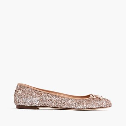 J.Crew Camille ballet flats in glitter