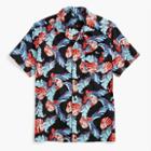 J.Crew Short-sleeve camp-collar cotton-linen shirt in tropical print